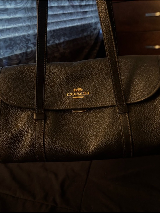 Coach Handbags - Coach Black Pebbled Leather Tote with Gold Logo Accent Bridget coach bag